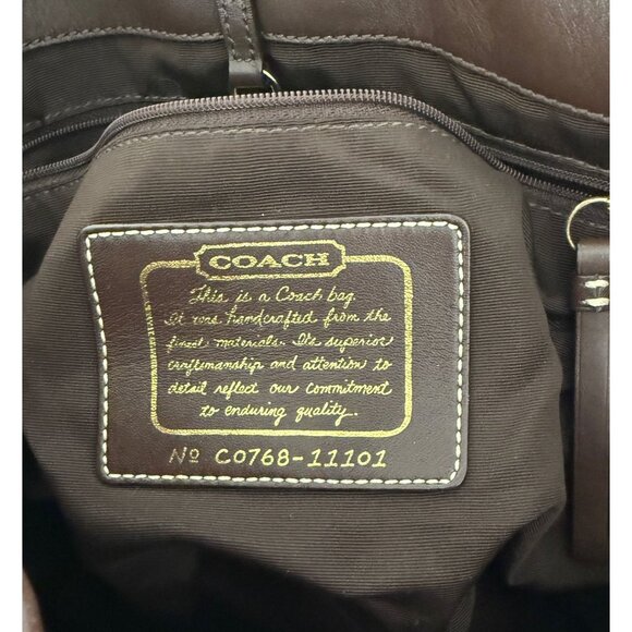 Coach 11101 Medium Brown Canvas Signature Shoulder Bag - Picture 6 of 7